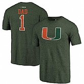 Miami Hurricanes Fanatics Branded Green Greatest Dad Tri Blend T-Shirt